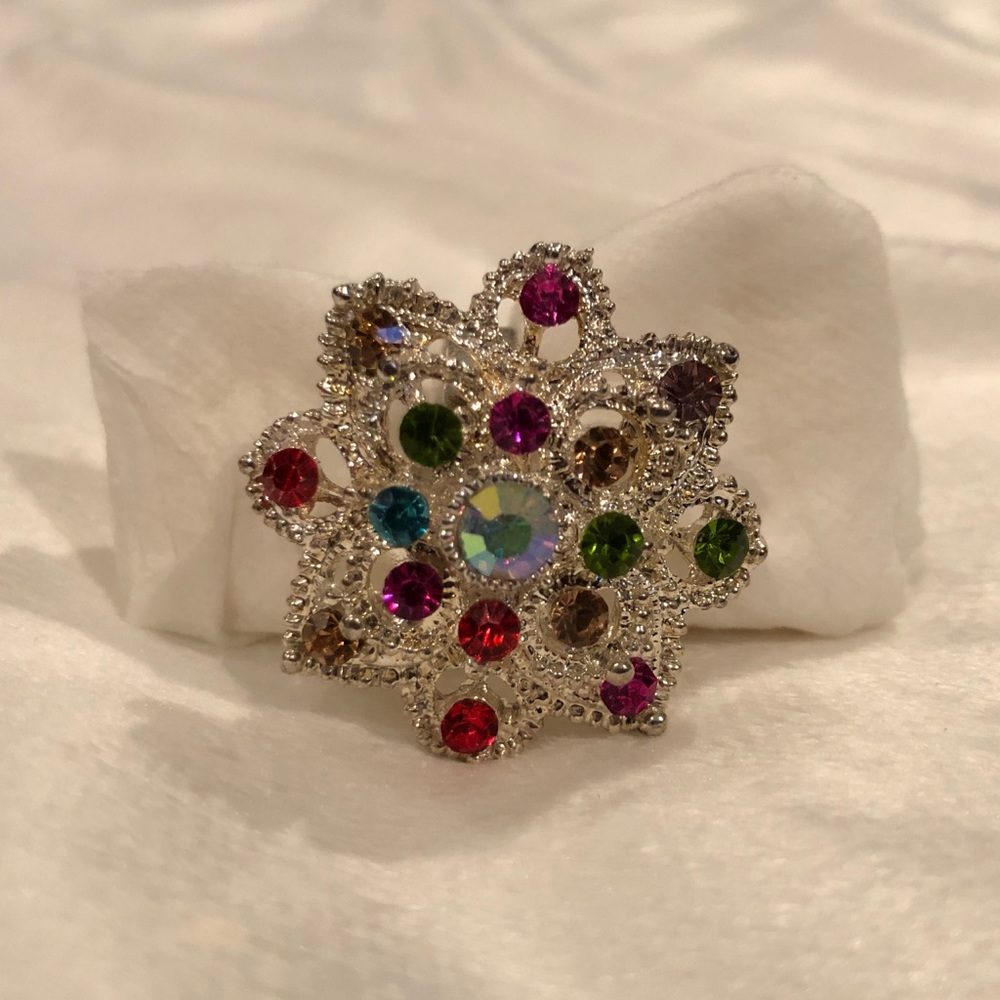 Multicolor flower ring - Picture 2 of 4